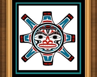 Salish Sun Tapesterei MUSTER-Perler-Perler + Peyote + Brick Stitch Beading Tapestry-Perlen Wandbehang-Native Art-DIGITAL