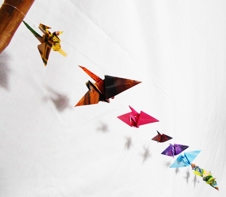 Origami Paper Cranes 40 Strings 10 Peace Cranes Etsy