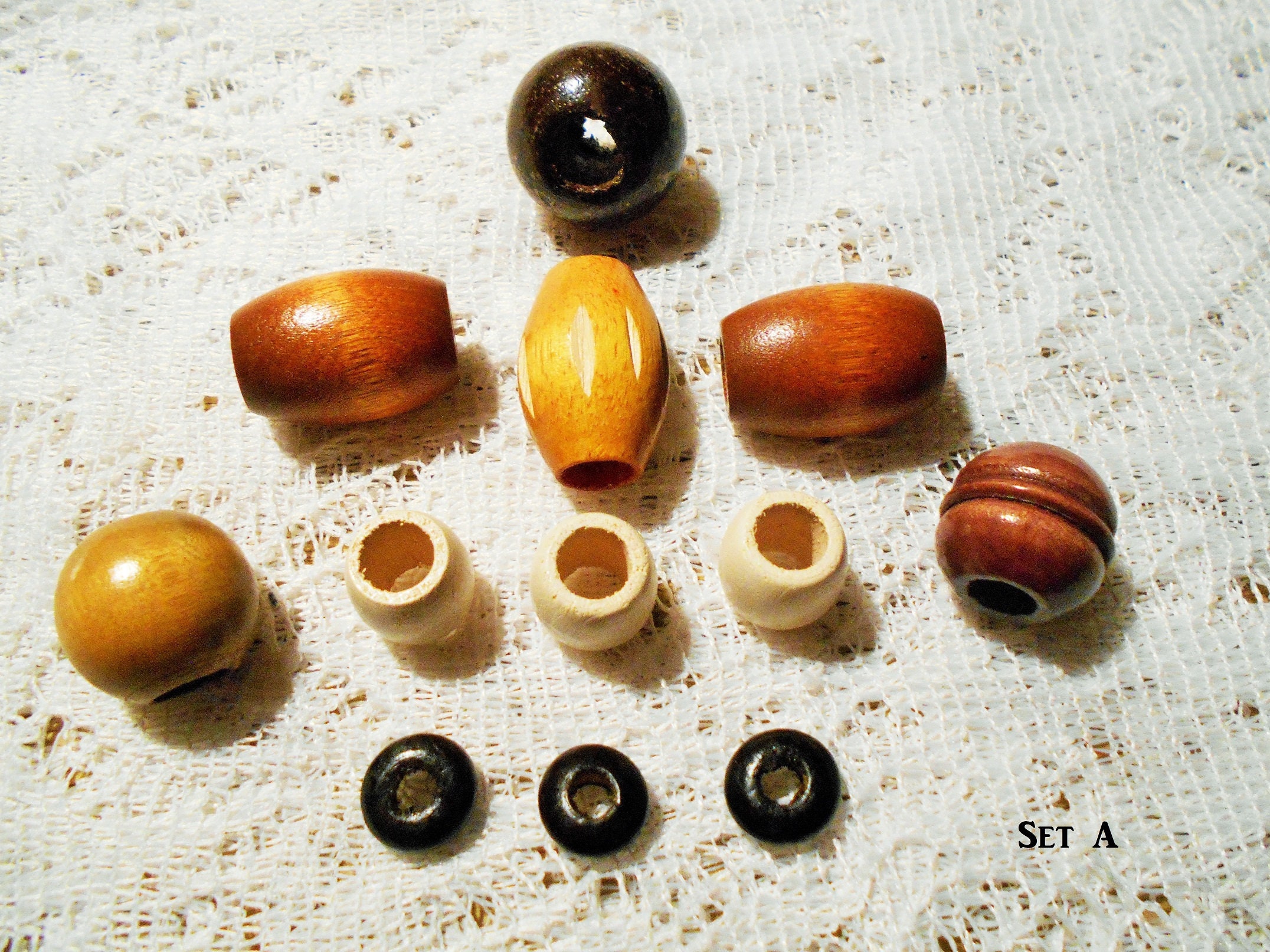Set of 12 Wood Hair Beads Dread Beads Dreadlock Jewelry Etsy