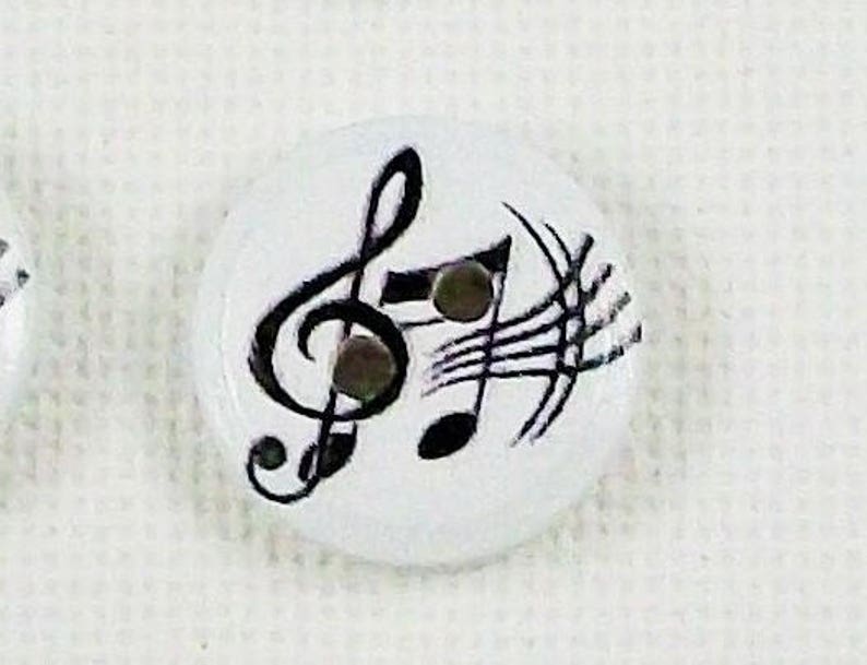 12 Music Note Wood Buttons Painted Wooden Buttons Sewing - Etsy