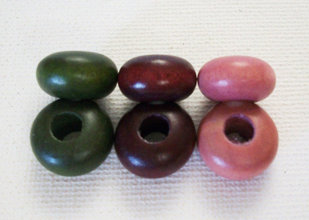 3 Wood Hair Beads 15mm Dread Beads Dread Jewelry Dreadlocks Etsy