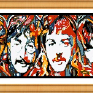 The Beatles Cross Stitch PRINTABLE PATTERN Rug Hooking - Etsy