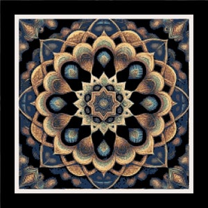 4 Lotus Mandala PATTERNS for Cross Stitch-Rug Hooking-Plastic Canvas-Needlepoint Tapestry-Perler-Crochet Graphgan-INSTANT Digital Pdf image 3