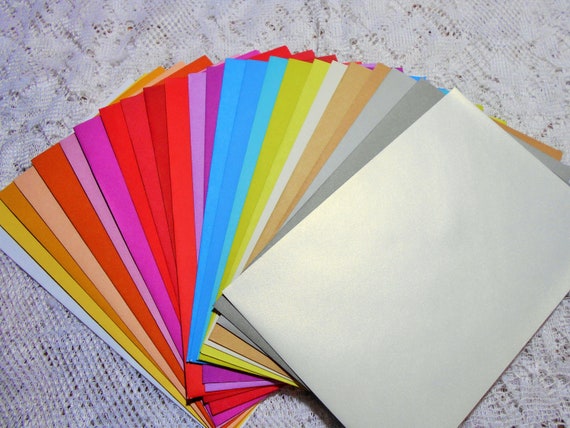 Assorted Multi Colors 100 Boxed A7 Envelopes for 5 X 7 Greeting