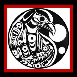 Salish Adler MUSTER-Gezählter Kreuzstich-Nadelspitze-Häkeln-Teppich Einhaken-Häkeln-Native-Vogel-Kunst der Nordwestküste Digitales MUSTER-KEEPER Pdf