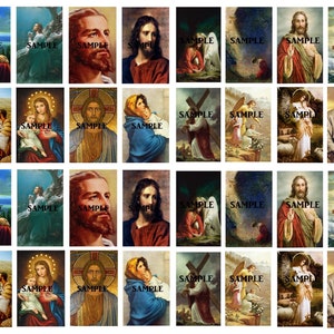Vintage Jesus COLLAGE Kit, 96pcs, Scrapbooking Journal Paper Ephemera, Religious Christian Prayer Card Pictures, Christ Images DIGITAL Pdf
