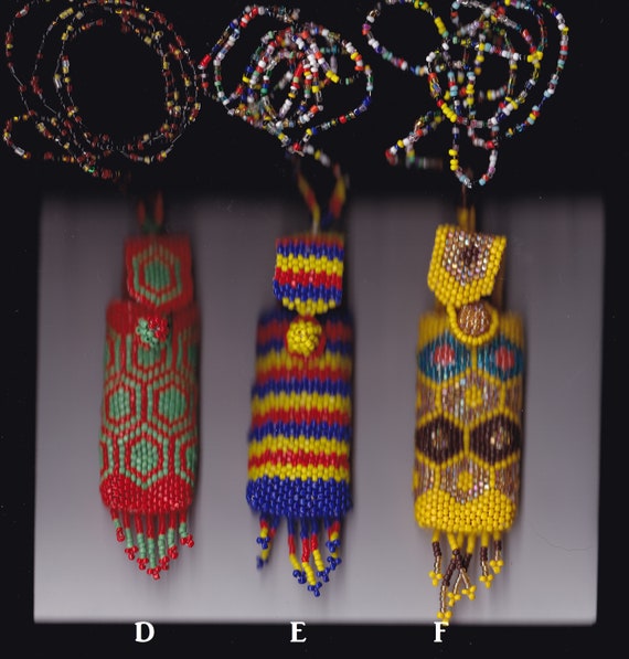 Beaded Lighter Case Necklace, Native Beadwork, Lighter Covers