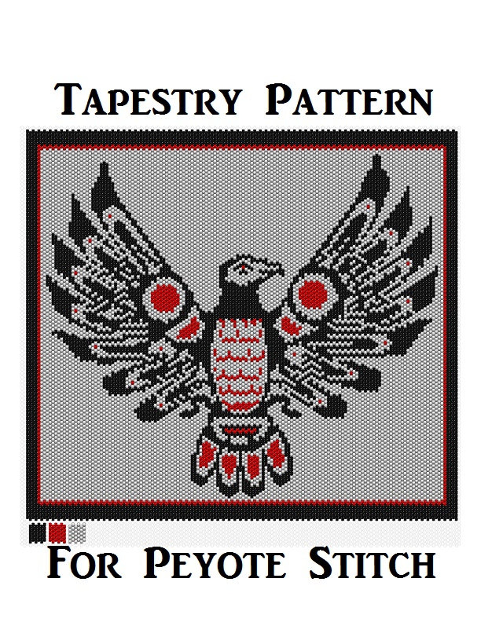 Salish Eagle BEADWORK PATTERN Peyote Stitch Beading Patterns Etsy