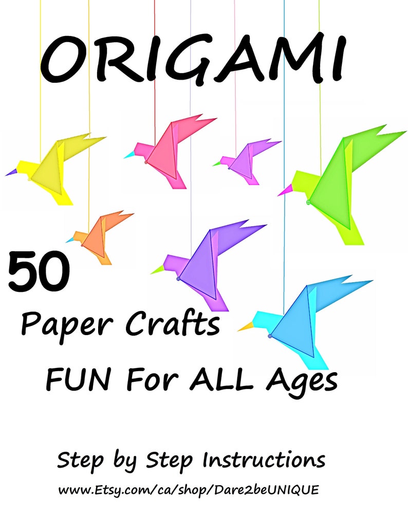Origami-Bastelbuch aus Papier, 50 lehrreiche und unterhaltsame Aktivitäten für Kinder, Tutorial-Anleitungen, einfache Tiere, Kunst für zu Hause SOFORT DIGITALES PDF Bild 2