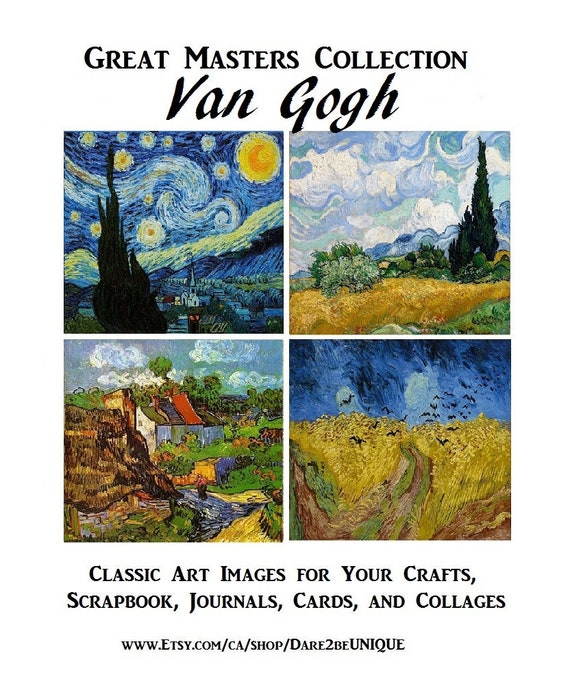 Van Gogh Collage Paper for Scrapbooking: Famous Paintings, Fine