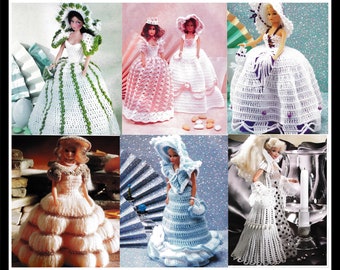 10 VINTAGE D0LL Clothes Crochet PATTERNS-Fashion Dolls Outfits-Full Instructions-Make One of a Kind GIFTs-INSTANT DiGiTAL Download Pdf L00K!