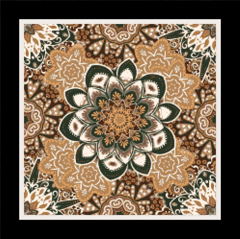 4 Lotus Mandala PATTERNS for Cross Stitch-Rug Hooking-Plastic Canvas-Needlepoint Tapestry-Perler-Crochet Graphgan-INSTANT Digital Pdf image 5