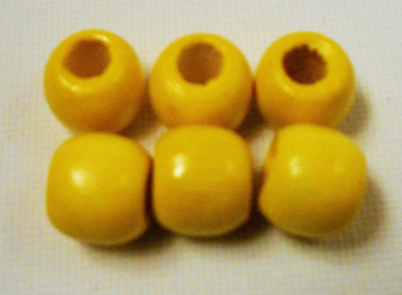 6 Big Wood Dread Beads Large Hole Hair Beads 12mm Wooden Etsy