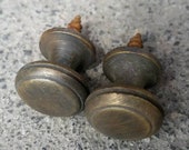 2 Solid Brass SMALL Stacking Barrister Bookcase 1 2 quot dia Knobs drawer Pulls K18