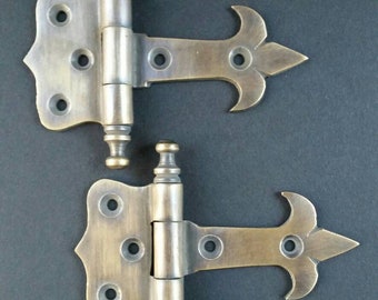 2 sets dar914214 1.1 inches Iron Hinges with Brass-Plated Screws Iron Hinges Gold Hinges
