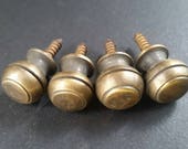 4 Solid Brass SMALL Stacking Barrister Bookcase 7 16 quot dia Knobs drawer Pulls KK