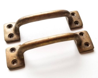 2 Solid Brass Large Strong File Cabinet Trunk Chest Handles Pull 5-1//2/" wide #P1