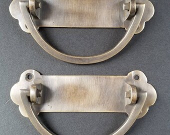 Trunk Handles 4/" w #Z24 Tool Chest 2 Antique Solid Brass Dresser