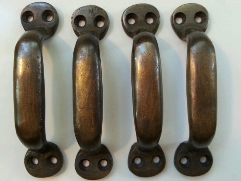 4 x Solid Brass Antique Strong File Trunk Handles 3 Etsy