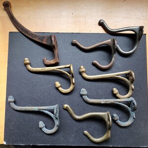 8 Mixed various Antique hooks. Photos are showing the sizes and condition. #M76