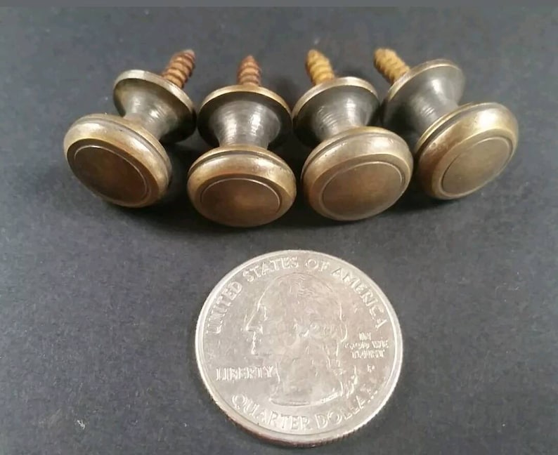 4 Solid Brass SMALL round knobs Stacking Barrister Bookcase Etsy