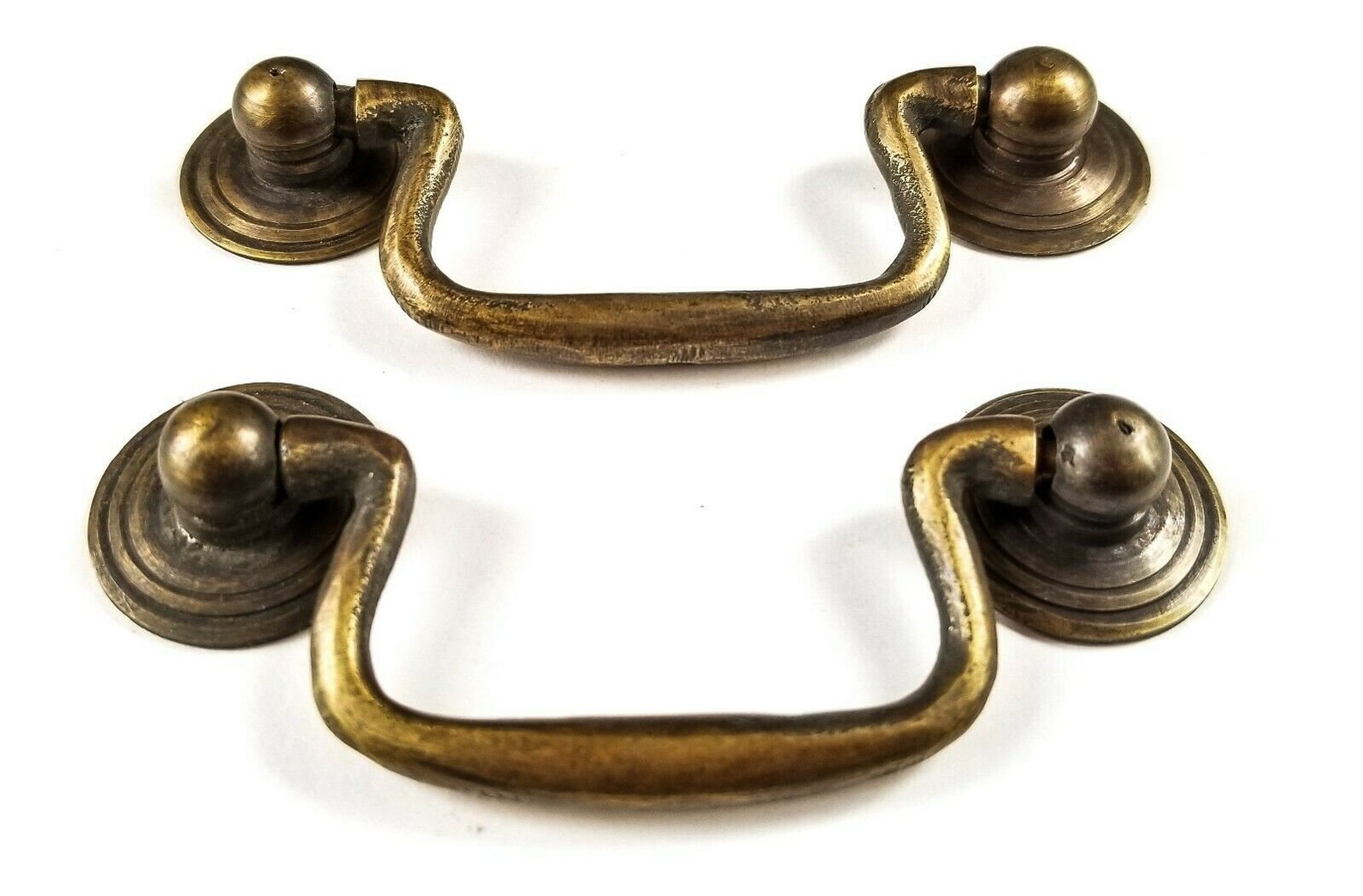 2 X Antique Style Brass Swan Neck Bail Pull Drawer Etsy