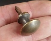 8 x SMALL Antique Vintage Style Barrister Bookcase Small Knobs Pulls, Handles 5 8 quot dia Solid Brass, Macey Globe Wernicke bookcase knob K2