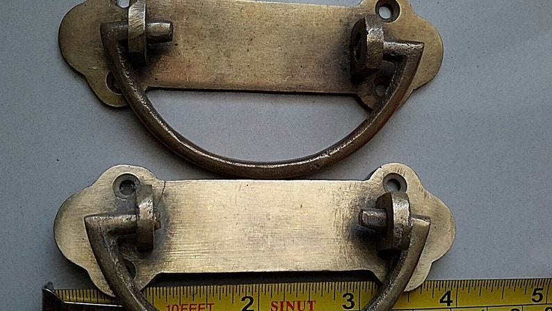 Trunk Handles 4/" w #Z24 Tool Chest 2 Antique Solid Brass Dresser