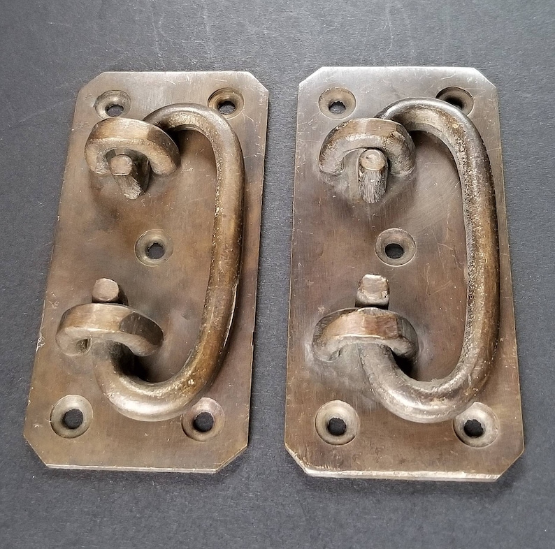 1 X Antique Style Solid Brass TRUNK PULL Drop Handle Trap Door Etsy