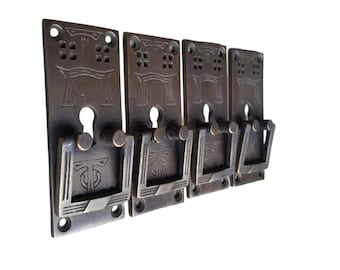 4 Arts and Crafts / Mission Handles Vertical 3" long Frank Lloyd Wright Style  Hardware, Handles, Pulls.Unlaquered. #H28