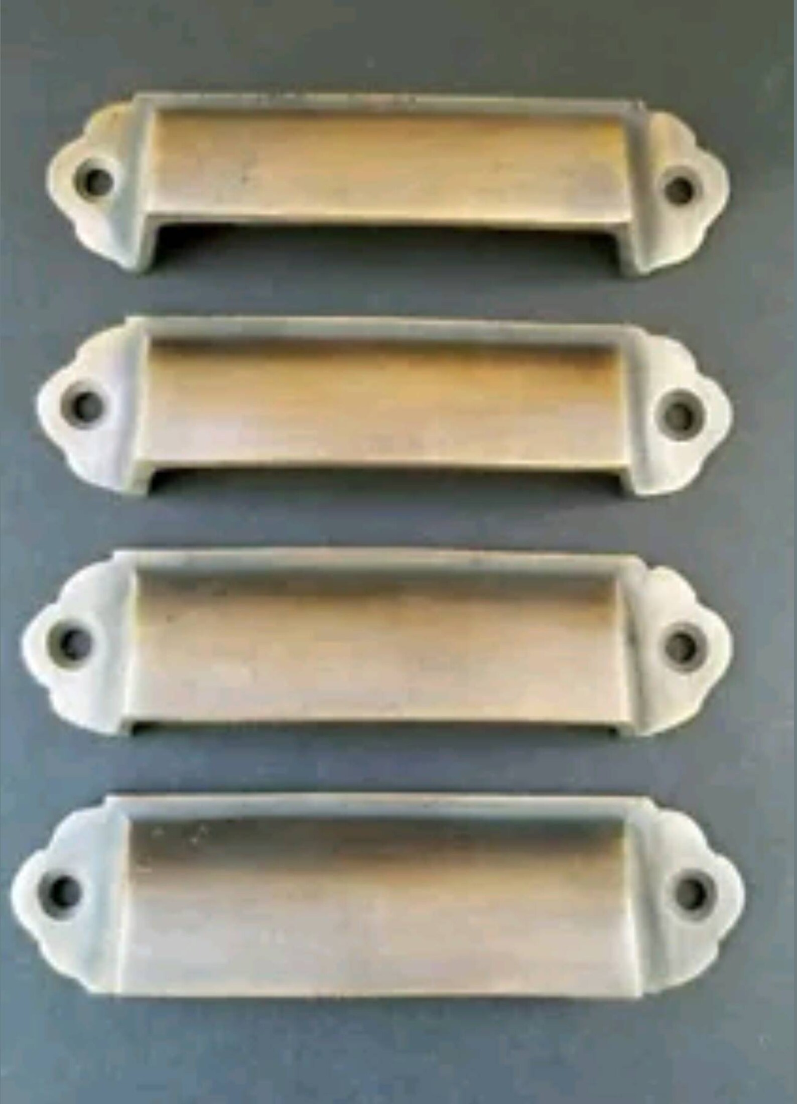 4 Antique Vintage style Brass File Bin Pull Handles Etsy