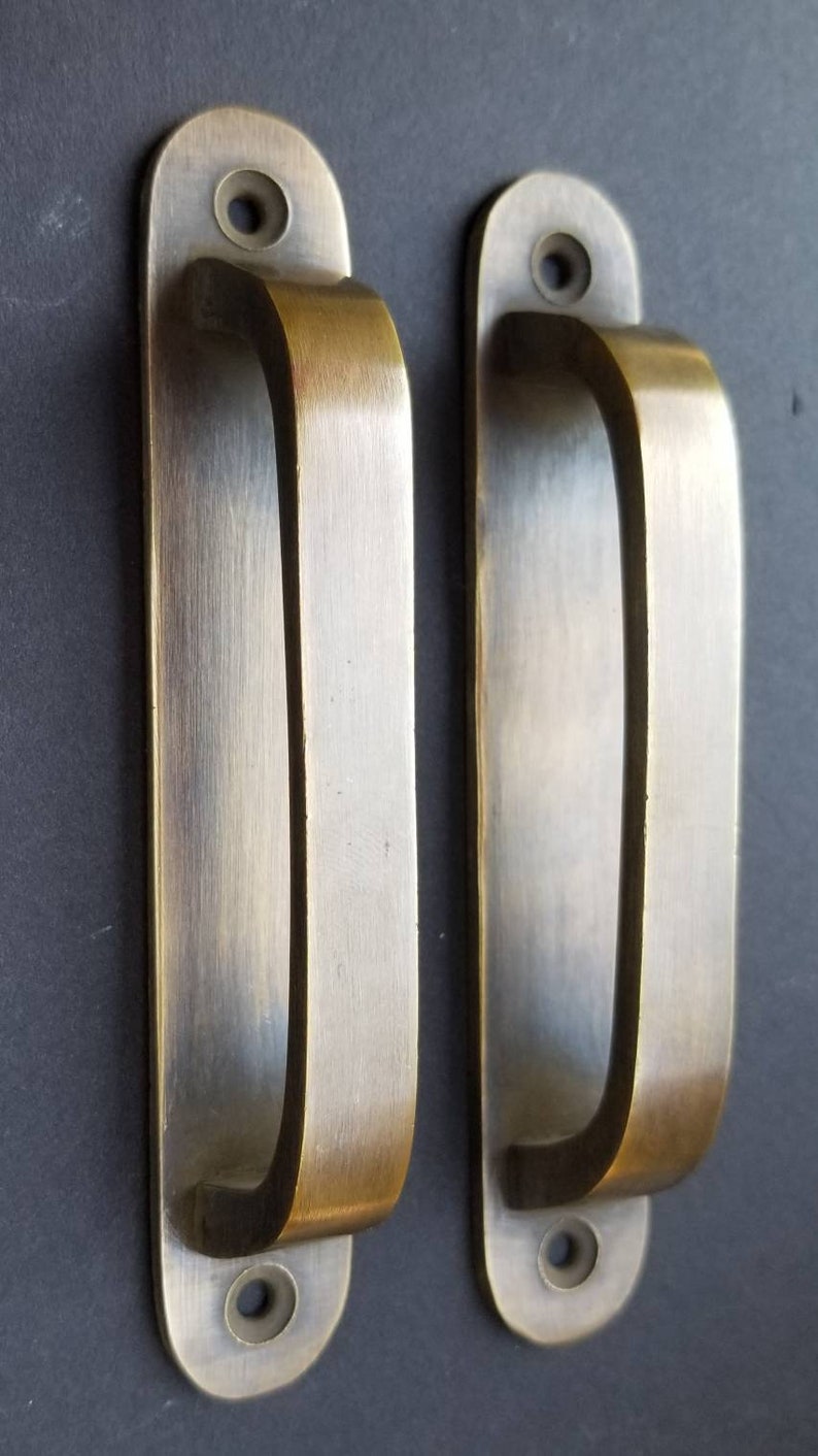 2 Antique Style Brass Trunk Handles Strong Tool Etsy Canada