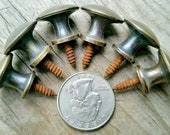 6 x SMALL Antique Vintage Style Barrister Bookcase Knobs 3 4 quot dia. Solid Tarnished Brass K1