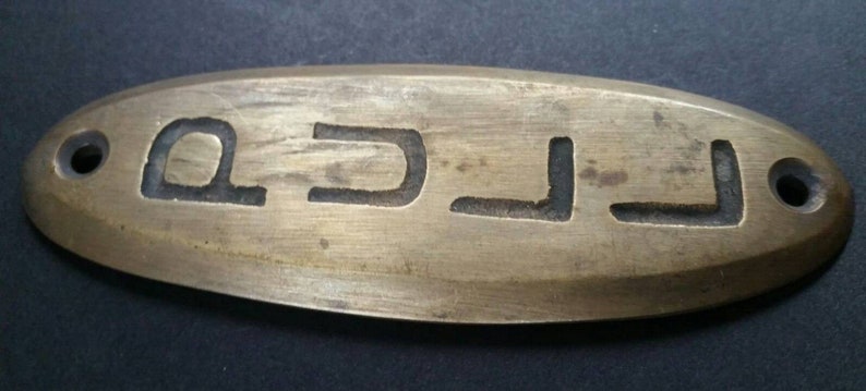 PUSH sign and PULL sign Door sign Bell Store Art Deco Solid Brass 4/" #F10