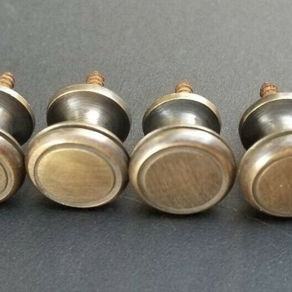 6 x SMALL Solid Brass antique style Stacking Barrister Bookcase 5/8"dia Knobs drawer Pulls #K26