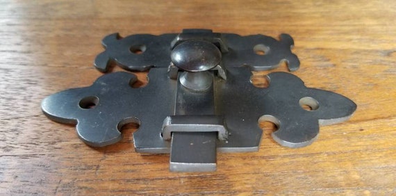 Ornate Antique Type Brass Door Slide Latch Lock Bolt Barn Gate Cabinet 4/" #X7