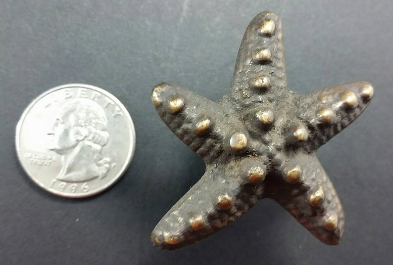 4 Starfish Knobs Handles Pulls in Detailed Solid Brass 2 Etsy