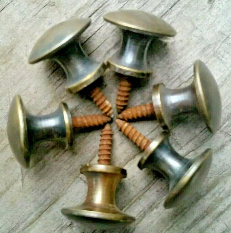 6 Antique Vintage Style Barrister Bookcase Knobs 3/4 Etsy