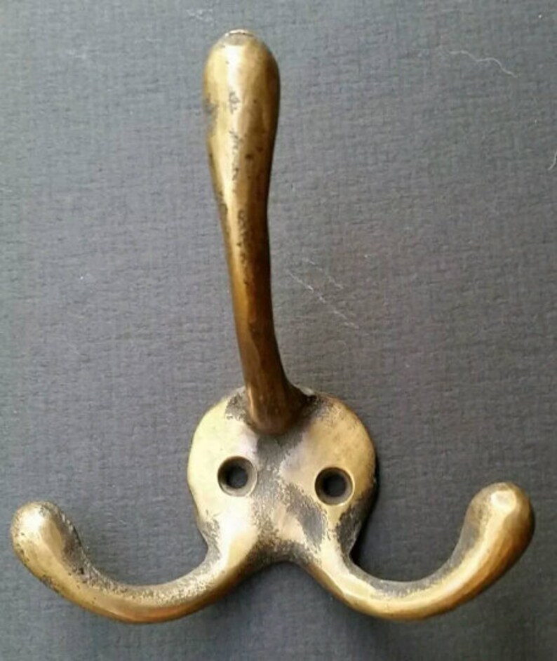 Antique style solid brass triple Coat Hat Towel Hooks Solid Etsy Polska