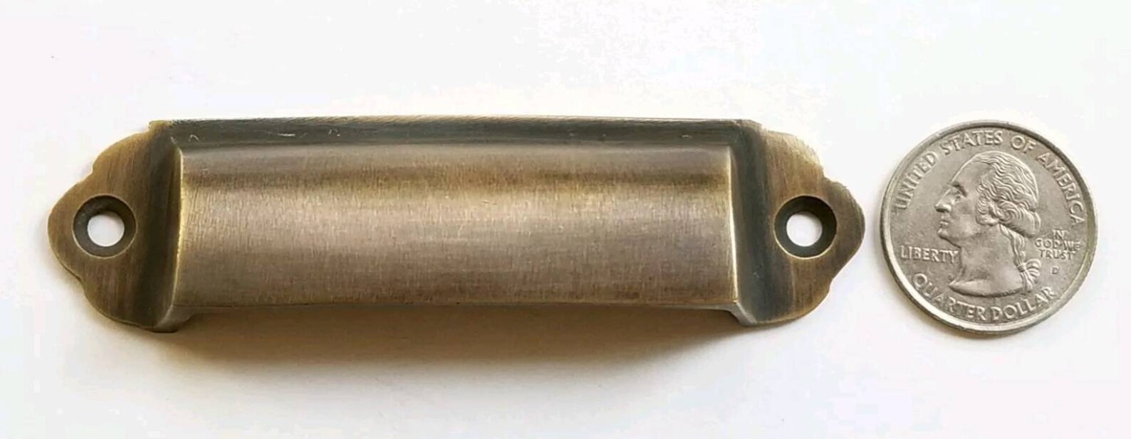 4 Antique Vintage style Brass File Bin Pull Handles Etsy