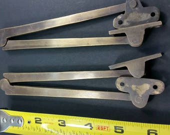 Set, Antique Style Fold Away Hinge, Drop Front Desk Hinges, or for Old Trunk, Box, Blanket box Lid 5-1/2" long (left and right set) #X26