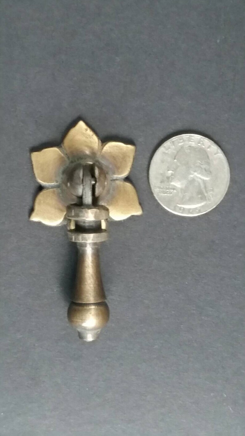 6 X Antique Style Solid Brass Tear Drop Pendant Handles Pulls Etsy