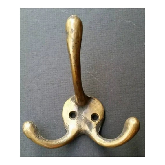 Antique Style Solid Brass Triple Coat Hat Towel Hooks Solid Brass