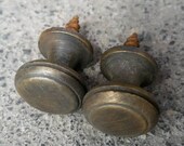 2 Solid Brass SMALL Stacking Barrister Bookcase 1 2 quot dia Knobs drawer Pulls K18