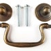 6 x Antique style Solid Brass Swan Neck Bails Cabinet Drawer