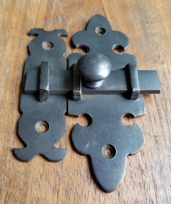 Ornate Antique Style Solid Brass Door Latch Lock Bolt Barn Gate Cabinet #X11