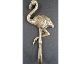 Flamingo Design Hook Strong Solid Brass HOOK Hanger Brass Coat Hat Towel Hanger,flamingo gift ideas,flamingo decor 4-3/4"long #C22