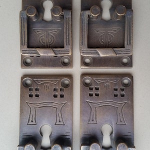 4 Arts and Crafts / Mission Handles Vertical 3 long Frank Lloyd Wright Style Hardware, Handles, Pulls H28 image 2