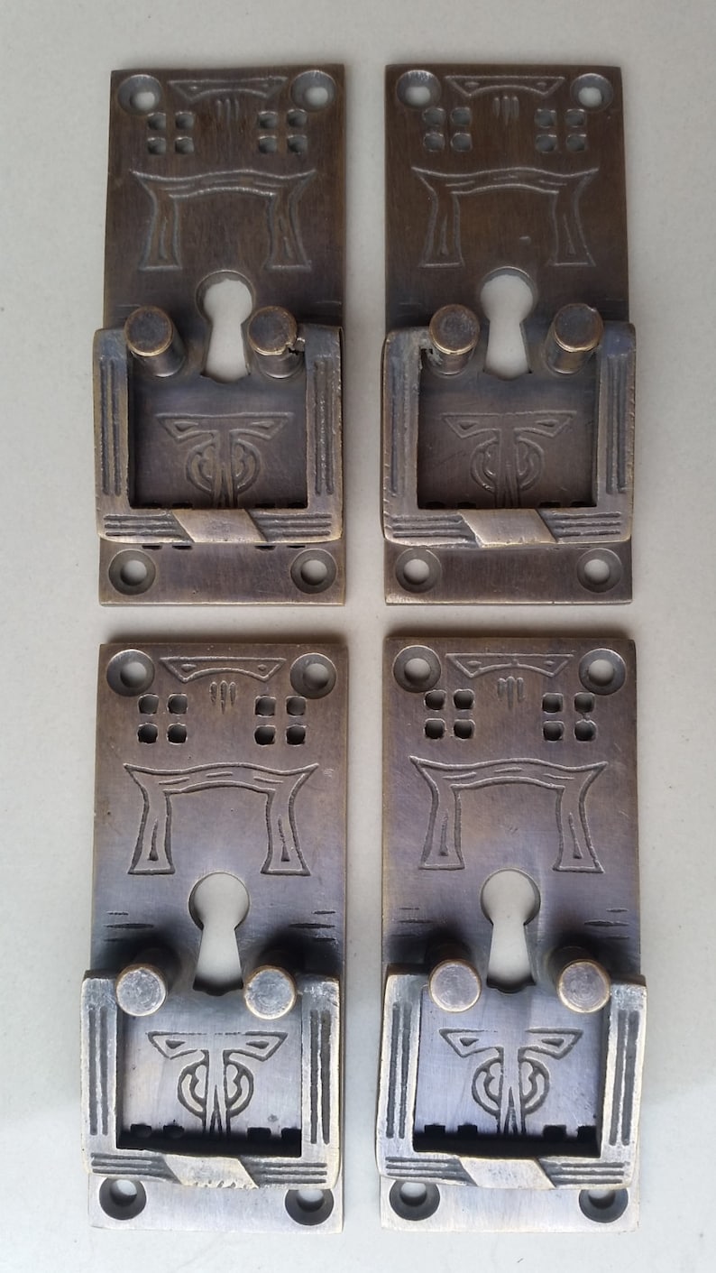 4 Arts and Crafts / Mission Handles Vertical 3 long Frank Lloyd Wright Style Hardware, Handles, Pulls H28 Bild 2