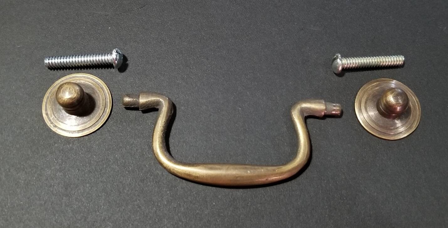 2 X Antique Style Brass Swan Neck Bails Drawer Pull Etsy Hong Kong